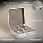Bey-Berk Prague Aluminum Watch Case in Silver – 9-Slot Locking Travel Box with Soft Interior for Watch Storage