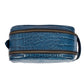 10" Premium Leather Toiletry Travel Pouch With Waterproof Lining | King-Size Handcrafted Vintage Dopp - Kit ~ Gift for Father's Day By Aaron Leather Goods (Egyptian Blue) - Roamly