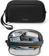 tomtoc Electronic Organizer Travel Case, Water Resistant Dual Compartment Tech Pouch Cable Organization Storage Bag for Charger, Cord, Phone, Hard Drive, Power Bank, Accessories Travel Essentials - Roamly