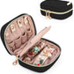 Teamoy Mini Jewelry Travel Case, Storage Organizer Bag for Earrings, Necklace, Rings, Black
