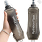 GYGYL Soft Flask, TPU Collapsible Soft Water Bottle for Hydration Pack, Running Vest, Leak-Proof Folding Water Bottle for Hiking Cycling Climbing Jogging-500ml Grey, 2pcs