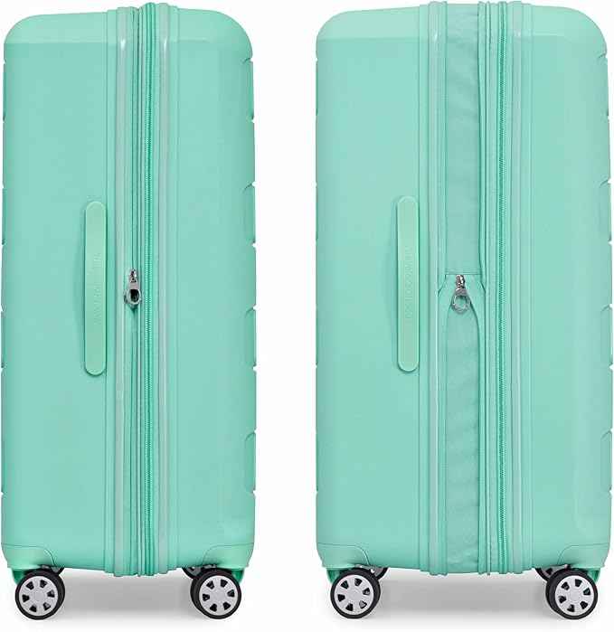 Traveler's Choice Pagosa Hardshell Expandable Luggage with Spinner Wheels, Mint, 3-Piece Set (22/26/30)