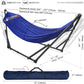 Tranquillo Universal Hammock 600 lbs Capacity, Instant 20s Foldable Hammock Stand, 3-Year Warranty Hammock with Stand, 2 Person Camping Hammock Revolutionary Portable, No Screws, Premium, Blue