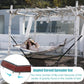 TegerDeger 12FT 2 Person Hammock with Stand Included 55 x 79IN Large Hammock Quick Dry 450LB Capacity with V Shaped Hardwood Spreader Bar & Nylon Rope for Outside, Patio, Garden - Tender Beige Stripes