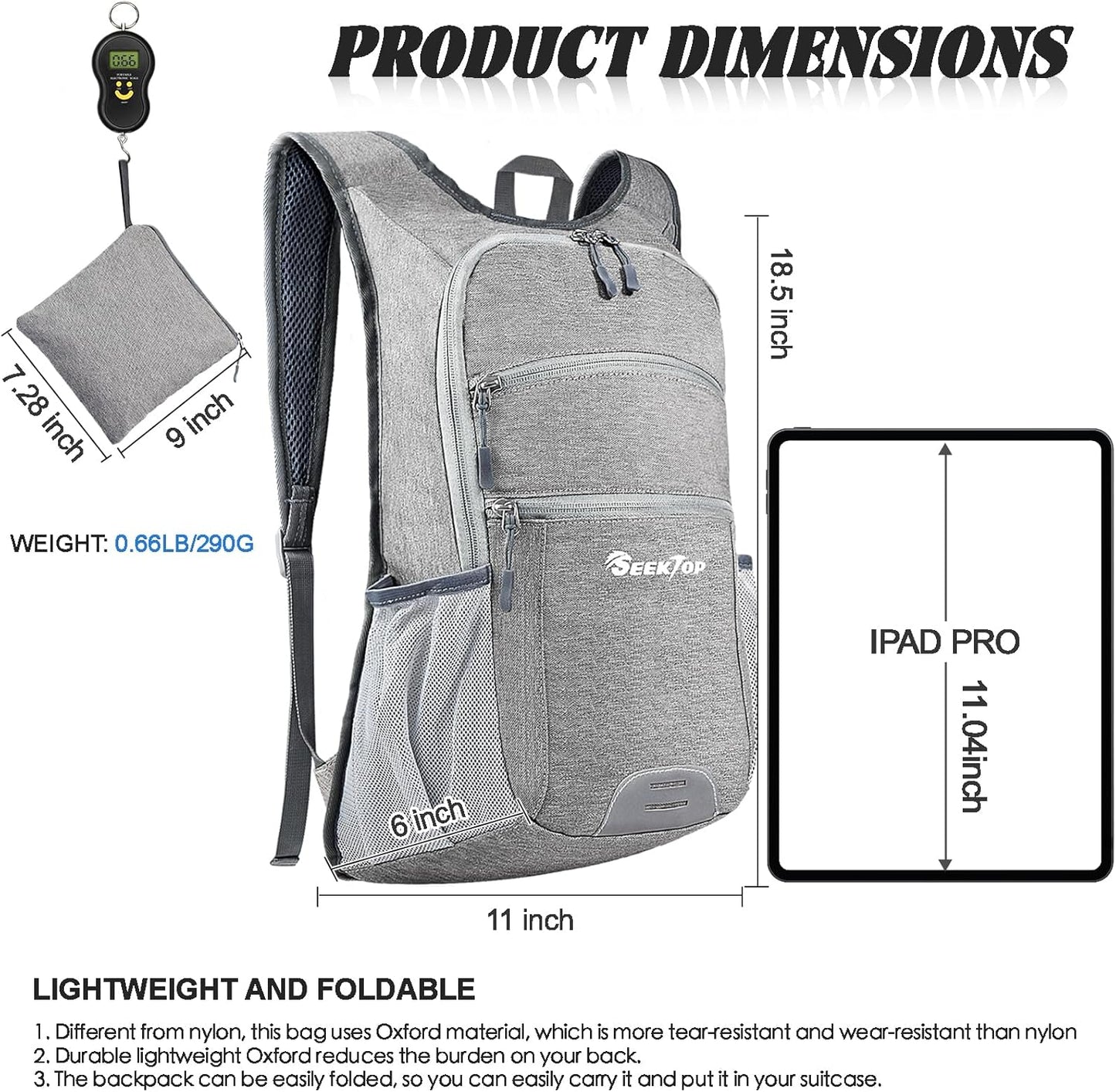 Seektop 20L Hiking Backpack Ultra Lightweight Waterproof Travel Backpack Packable Small Outdoor Bag Foldable Day Pack for Women Men