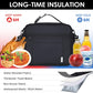 NOL Kids Lunch Bag - Kids 3+ Reusable Insulated Lunch Box with Zipper Closure Buckle Handle Adjustable Long Shoulder Strap, Easy-Clean Waterproof Fabric, Children Lunch Tote Bag for School-Black