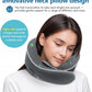 Travel Neck Pillow 100% Memory Foam – Airplane & Car Travel Essentials Kit with 3D Eye Mask, Earplugs & Mesh Bag – Sleeping Support Pillow for Adults (Dark Grey)