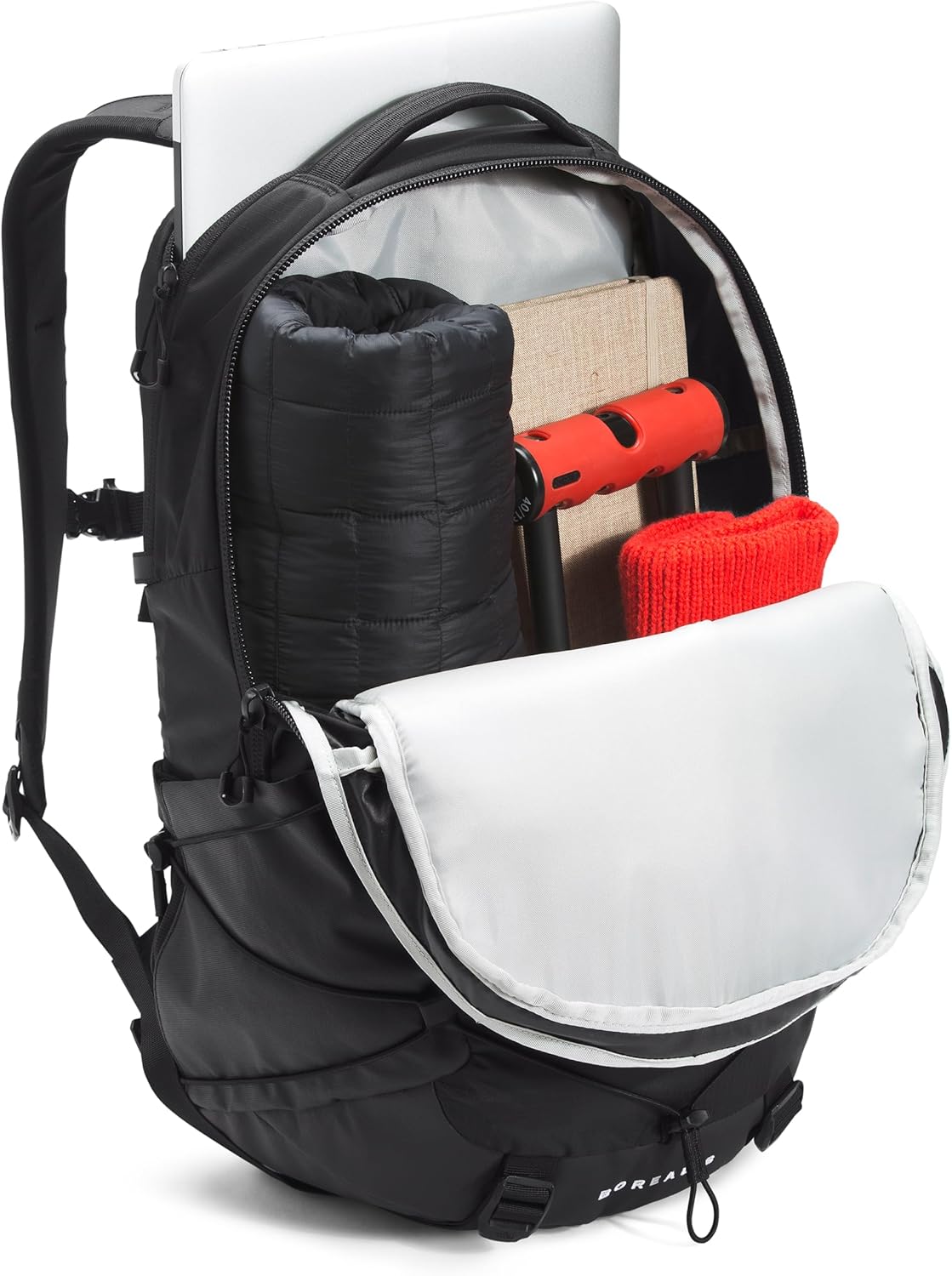 THE NORTH FACE Borealis Commuter Laptop Backpack | Water Repellent Finish, 16" Laptop Sleeve, Large Main Compartment for Everyday Carry, TNF Black U Borealis Patch/TNF White, One Size - Roamly