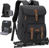 RAINSMORE Camera Bag Backpack for DSLR/SLR Mirrorless 15.6 Inch Laptop Camera Back Pack for Photographers Anti-Theft Photography Bags Case with Tripod Holder & Rain Cover, Black