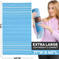 Turkish Beach Towel - 40x71 inch Oversized Sand Resistant Prewashed Turkish Towel - 100% Turkish Cotton Quick Drying, Compact, Lightweight Turkish Towel for Beach, Bath, Pool, Gym, Yoga