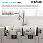 KRAUS Forteza 33-inch Granite Drop In/Undermount 60/40 Double Bowl White Kitchen Sink, KGD-50WHITE