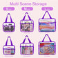 XEWEA Clear Travel Toiletry Bags, 3 Pack TSA Approved Transparent Makeup Bag for Men Women, Large Waterproof PVC Quart Organizer with Zipper for Toiletries Airline Essential,Toy Storage Pouch Purple - Roamly