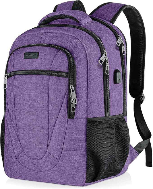BIKROD Backpack for Women and Men, Extra Large School Backpacks for Teens, Water Resistant Back Pack Fits 17 Inch Laptop, Business Anti Theft Sturdy Computer Bag Gifts, Purple