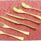 6-Piece Flatware Set,Extra Thick Heavy Duty - 18/10 Stainless Steel Cutlery Sets,High Matte Finish Gold Flatware Sets Service for 1,Multipurpose Use for Home,Kitchen,Tableware Utensil Sets