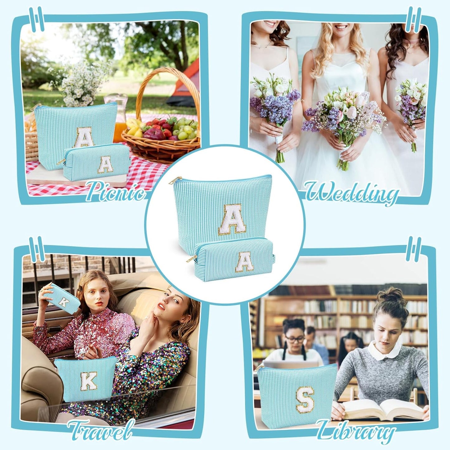 YOOLIFE Daughter Gifts Cosmetic Bag - Make Up Bag Travel Makeup Bag for Women - Personalized Bridesmaid Gifts - Letter Y - Roamly