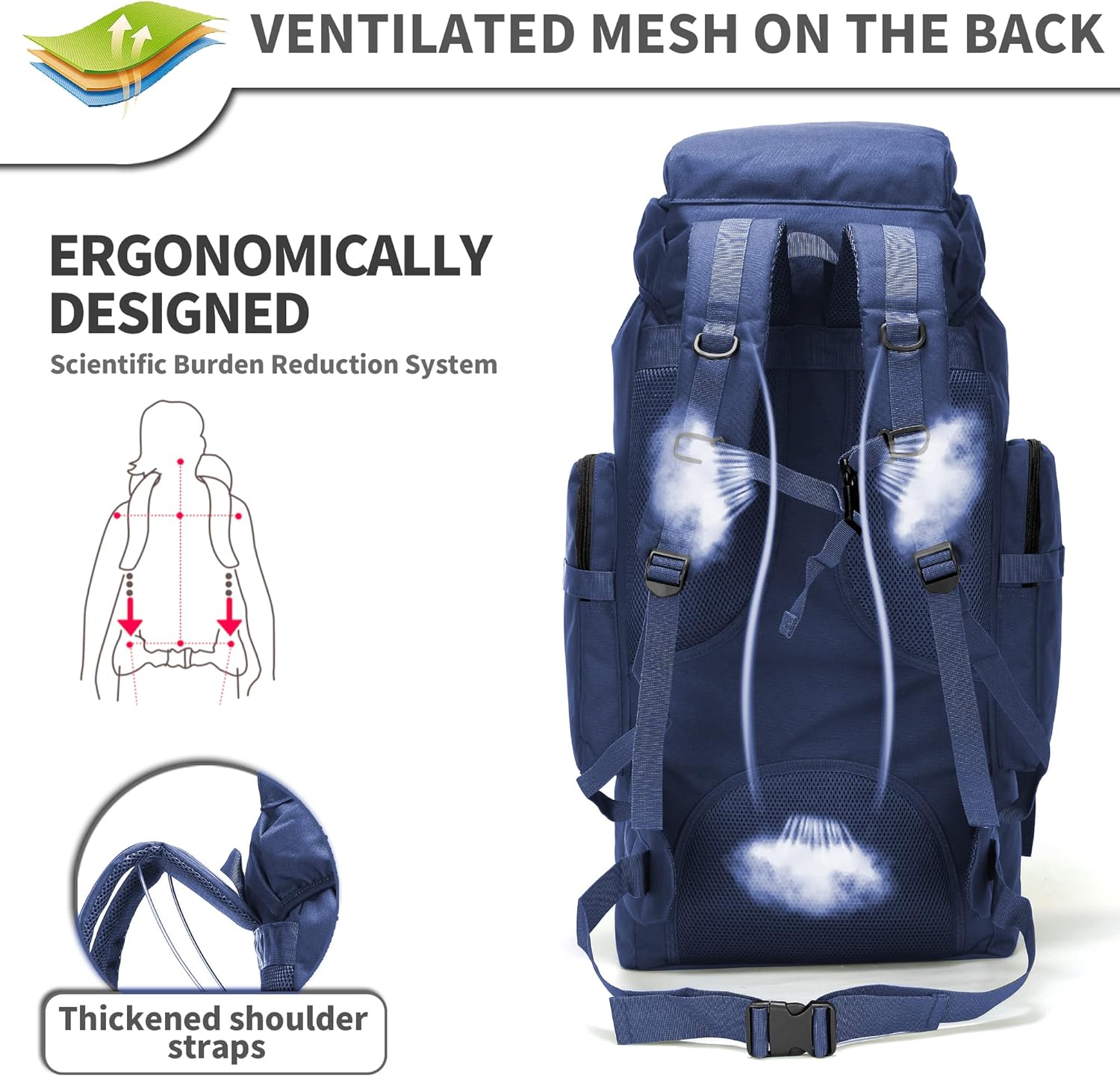 King'sGuard 70L Camping Hiking Backpack Tactical Backpack Military Molle Rucksack Backpack for Outdoor - Roamly