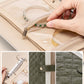 Vlando Travel Jewelry Organizer Case,Mom Gifts from Daughter,Jewelry Storage Book Ring Binder with Clear Zipper Velvet Jewelry Pouch Bag,Travel Essentials for Rings,Necklace,Earrings-Olive Green