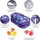 Serfeymi Weekly Travel Pill Organizer 2 Times A Day AM PM Upgraded Rainbow Pill Box 7 Day with Portable Zipper PU Leather Pill Case, Medicine Organizer for Pills, Vitamins, Fish Oils - Purple-01