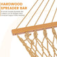 Lazy Daze Hammocks Double Rope Hammock, 2 Person Traditional Outdoor Hand Woven Cotton Rope Hammock with Spreader Bar, Carabiners, Tree Straps, Chains for Patio Yard - Max 450 Lbs, Tan