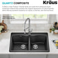 KRAUS Forteza 33-inch Granite Drop In/Undermount 50/50 Double Bowl White Kitchen Sink, KGD-52WHITE