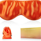 Sleep Mask 100% Mulberry Silk for Light Blocking, ZOESMIEN Eye Mask for Women Men Side Sleeper, Puffiness Dry Eyes Headache, Adjustable Strap, Christmas Gift Package, Vitality Orange