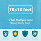 Tarps Heavy Duty Waterproof 10x12-12 mil Thick Camping Tent - Blue Tarp 10x12 UV Resistant, Rip & Tear Proof with Metal Grommets – Multipurpose Use for Camping, Tent, Boat, RV, Car, & Pool Cover