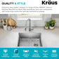 KRAUS Fairlane 25-inch Undermount Single Bowl 18-Gauge Stainless Steel Kitchen Sink, KHU641-25