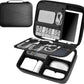 Electronics Organizer Travel Case for MacBook Power Adapter Charger Cables, Double Layer for Mouse, Power Banks, IPad, Airpods, for Apple Pencil, USB Flash Disk SD Card and Other Accessories - Black