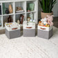 OrganiHaus 11x11 Fabric Cubes Storage Bins Set of 4, Foldable Collapsible Fabric Storage Bins for Organizer, Cubbies Organizer for Kallax, Linen Cube Shelf Baskets, Toy Organizing boxes - Grey/White