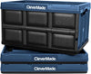 CleverMade Collapsible Storage Bins - Ocean 3 Pack 46L / 12 Gal holds 66 lbs - Stackable Containers Heavy Duty Capacity Crates Space-Saving