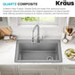 KRAUS Forteza 33-inch Drop In/Undermount Single Bowl Granite Kitchen Sink in Grey, KGD-54GREY