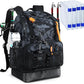 Fishing Backpack with 4 Tackle Boxes, Heavy Duty Fishing Bag with Waterproof Bottom, Tackle Backpack Gifts for Man Woman-Camo Black
