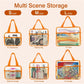 XEWEA Clear Travel Toiletry Bags, 3 Pack TSA Approved Transparent Makeup Bag for Men Women, Large Waterproof PVC Quart Organizer with Zipper for Toiletries Airline Essentials,Toy Storage Pouch Orange - Roamly