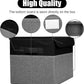 Large 22 Quart Linen Fabric Foldable Storage Bin Cube Organizer Basket with Flip-Top Lid & Handles, Clothes Blanket Box for Home, Office, Closet, Black & Gray, 4 Pack 14.6 x 9.5 x 9.5