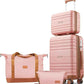 Luggage Sets 4 Piece, 20 Inch Expandable Carry On Suitcase with TSA Lock & Spinner Wheels, Lightweight Travel Luggage Sets with YKK Zippers (Pink, 4 Piece Sets(14/20/DB/TB))