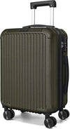 LIGHT FLIGHT Carry On Luggage 22x14x9 Airline Approved, Durable Hard Shell Carry On Suitcases with Wheels, Expandable Hardside Lightweight Travel Luggage with TSA Lock, Dark Green
