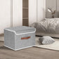 TYEERS Foldable Storage Boxes with Lids 5 Pack Fabric Storage Bins with Lids, Closet Organizers for Clothes Storage, Room Organization, Office Storage, Toys - Gray