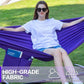 PNAEUT Double Hammocks with Stand for Outside, Portable Space Saving Heavy-Duty Steel Stand for Indoor Outdoor Patio with Carrying Bag, 450 lbs Capacity (Purple)
