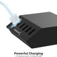 SABRENT Premium 60 Watt (12 Amp) 6 Port Aluminum Family Sized Desktop USB Rapid Charger.[UL Certified ] Smart USB Charger with Auto Detect Technology [Black] (AX-FLCH-B)