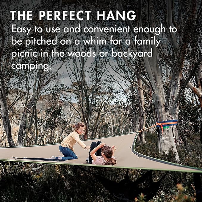 Tentsile Trillium Giant Hammock, The Original Tree Tent Company, 6 Adult Capacity, Anti-Roll, Central Hatch, Ratches and Straps Included, Designed in The UK (6 Person, Safari Brown)