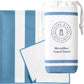 Bright Blue Microfiber Beach Towel by Laguna Beach Textile Co - Sand Free, Light Weight Striped Pool Towel - Perfect for Yoga, Gym, Beach, Pool - Extra Large, 35" x 75 - Laguna Blue