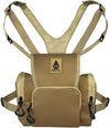 Deltic Tracker XL Bino Harness, Chest Pack with Magnetic Main Pocket, 4 Storage Pockets, Adjustable Straps, Tan