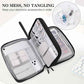 FYY Electronic Organizer, Extra Large Travel Cable Organizer Bag Pouch Portable Waterproof Double Layers All-in-One Storage Bag for iPad, Cable, Power Bank, Laptop Charger for Office/Home, Black