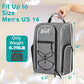 Wolt 2 Pcs Golf Shoe Bag for Travel- Zippered Shoes Carrier Bags with Ventilation & Double Outside Accessory Pocket for Socks, Tees, Golf Balls, etc. for women and men (Black+Grey)