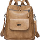 PU Leather Backpack Purse for Women Fashion Multipurpose Design Handbag Ladies Shoulder Bags Travel Backpack Camel