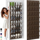 Unjumbly Over the Door Shoe Organizer with 40 Large Breathable Mesh Pockets, Space Saving Shoe Holder, Hanging Shoe Rack for Entryway Bedroom Closet Storage (Brown, 40 Pockets)