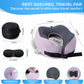 Pure Memory Foam Travel Pillows for Airplanes – Ergonomic Design with Adjustable Fit, Machine Washable, 3D Eye Mask & Compact Plane Pillow for Traveling – Grey & Pink