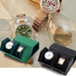Oirlv Luxury Hexagonal Leather Watch Travel Case Watch Organizer Case for Men Portable Jewelry Storage Roll Organizer(2-Slot,Green)