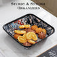 2025 Improved Design Premium Square Fabric Valet Tray Organizer Set of 2, Hard Canvas Catchall Tray for Watches, Keys, Wallets, Jewelry & Candys on Desk, Bedside, Nightstand (Square Hard)