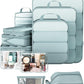 Veken 11 Set Compression Packing Cubes for Travel Essentials,Compressible Expandable Large Luggage Suitcase Organizer Bags for Clothing,Durable Space Saver Storage Bags with Toiletry Bags(Blue Gray)
